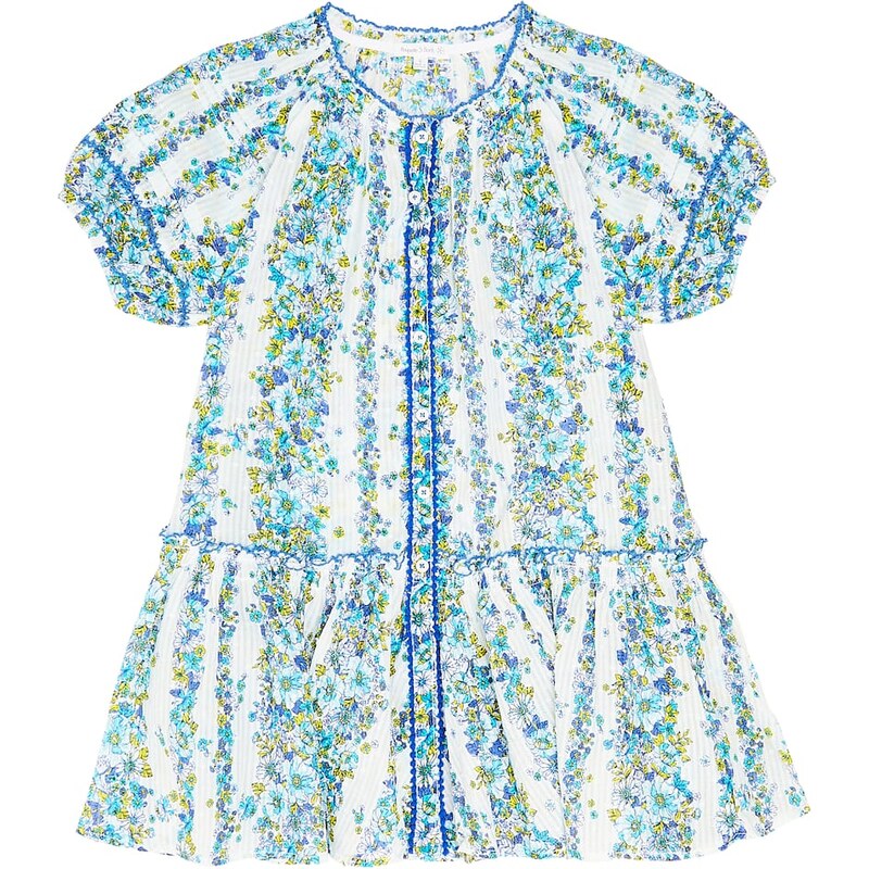 Poupette St Barth Kids Andrea striped floral cotton dress