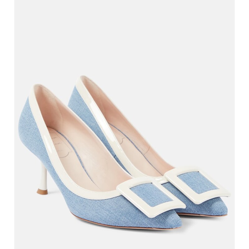 Roger Vivier Viv In The City leather-trimmed pumps