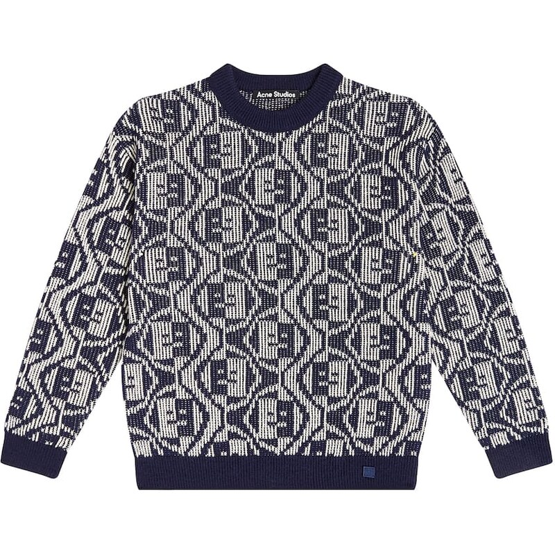 Acne Studios Kids Face Logo cotton sweater