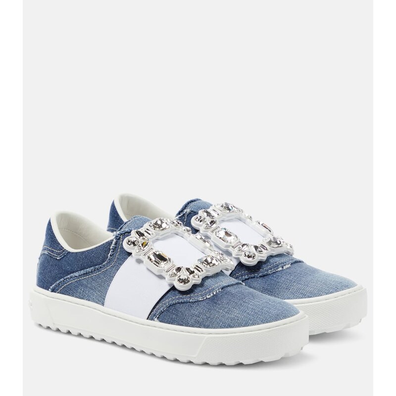 Roger Vivier Very Vivier fringed denim sneakers