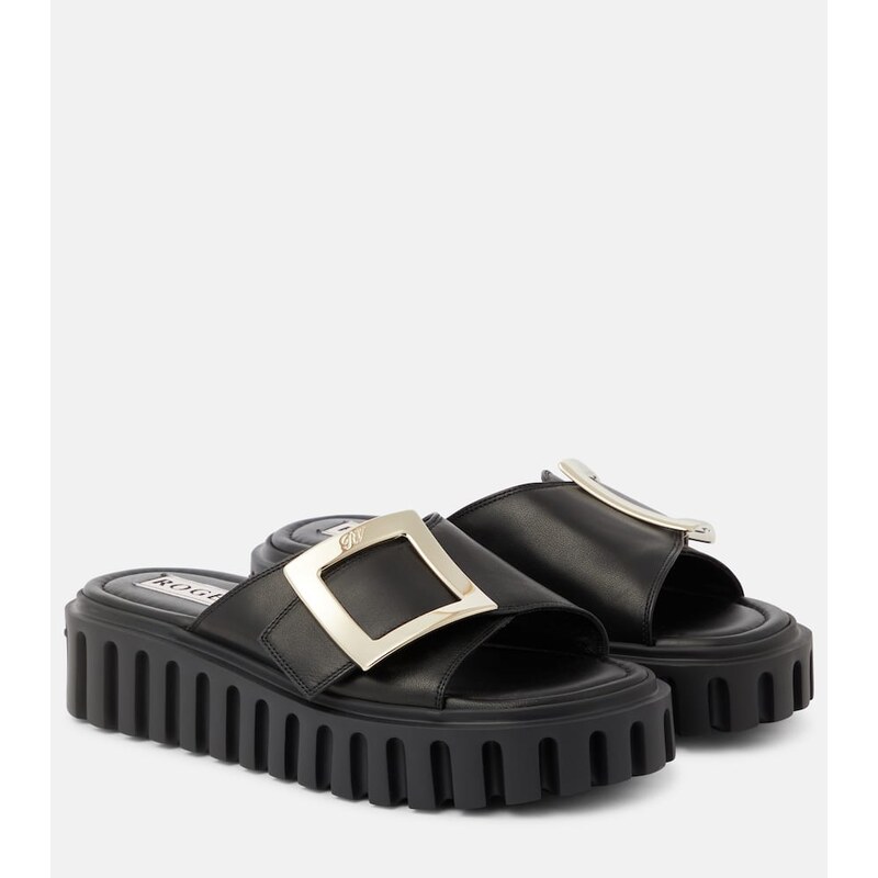 Roger Vivier Viv Go Thick leather mules