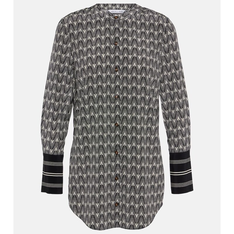 Veronica Beard Acacia logo silk-blend blouse
