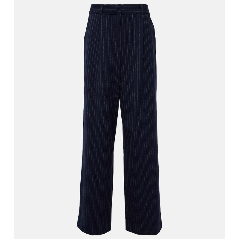 Veronica Beard Heyser pinstripe high-rise wide-leg pants