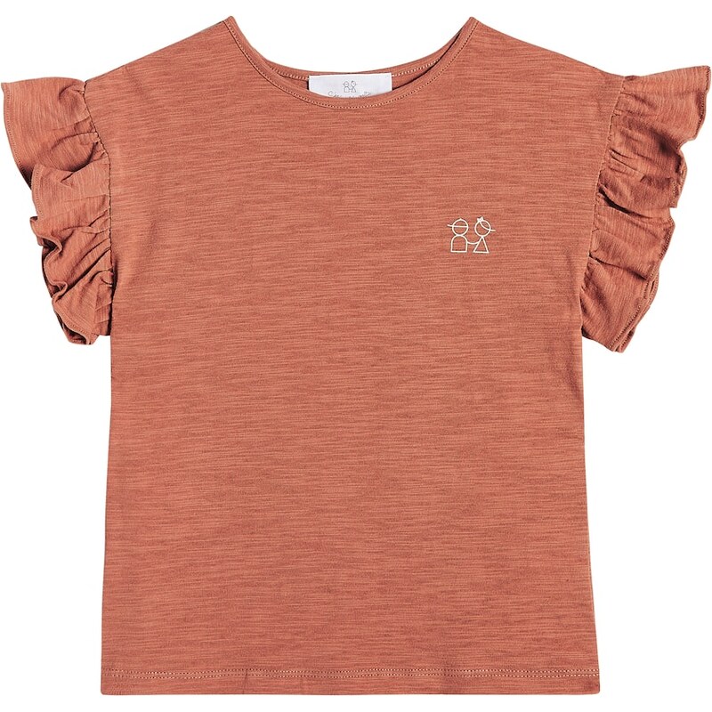 Cera Una Volta Frill-trimmed cotton jersey top