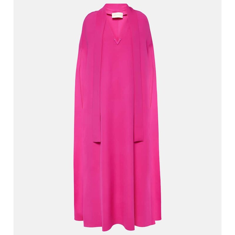Valentino VGold caped silk maxi dress