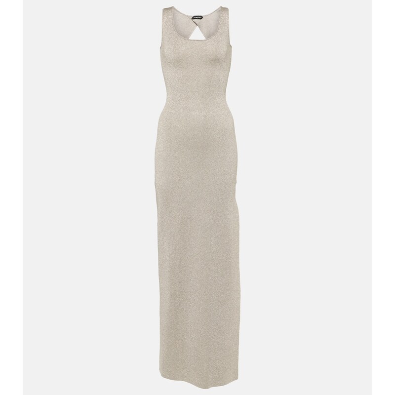 Tom Ford Metallic knit maxi dress
