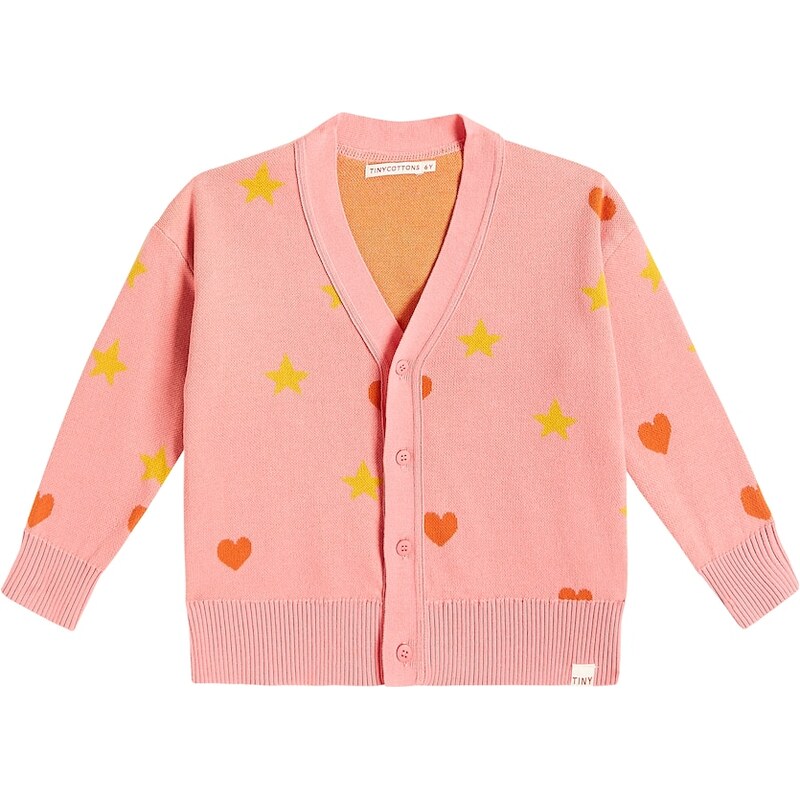 Tinycottons Hearts Stars jacquard cotton cardigan