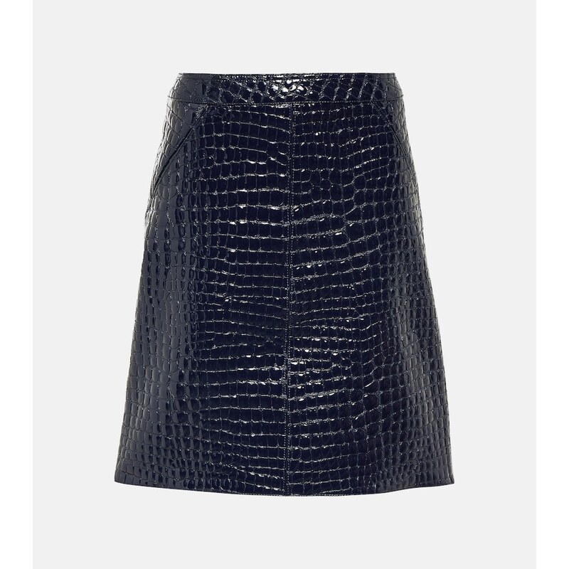 Tom Ford Croc-effect leather midi skirt