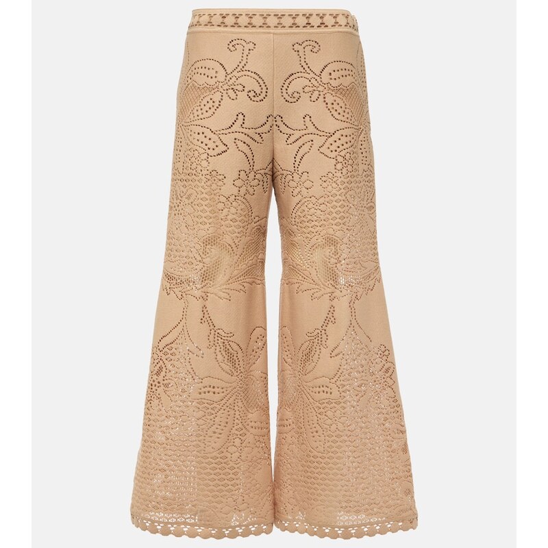 Valentino Guipure lace wide-leg pants