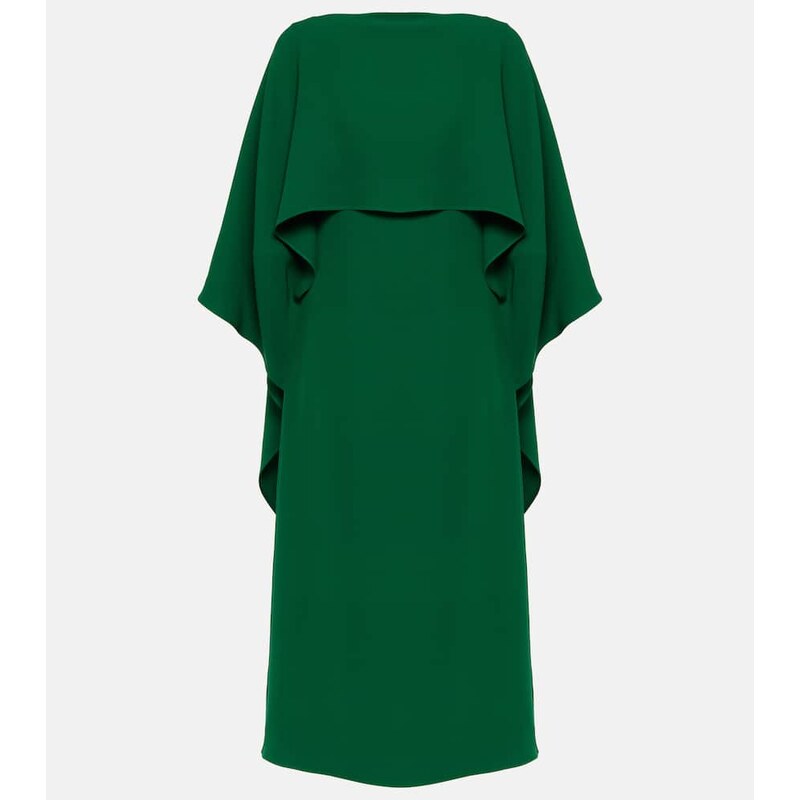 Valentino Caped silk crÃªpe midi dress