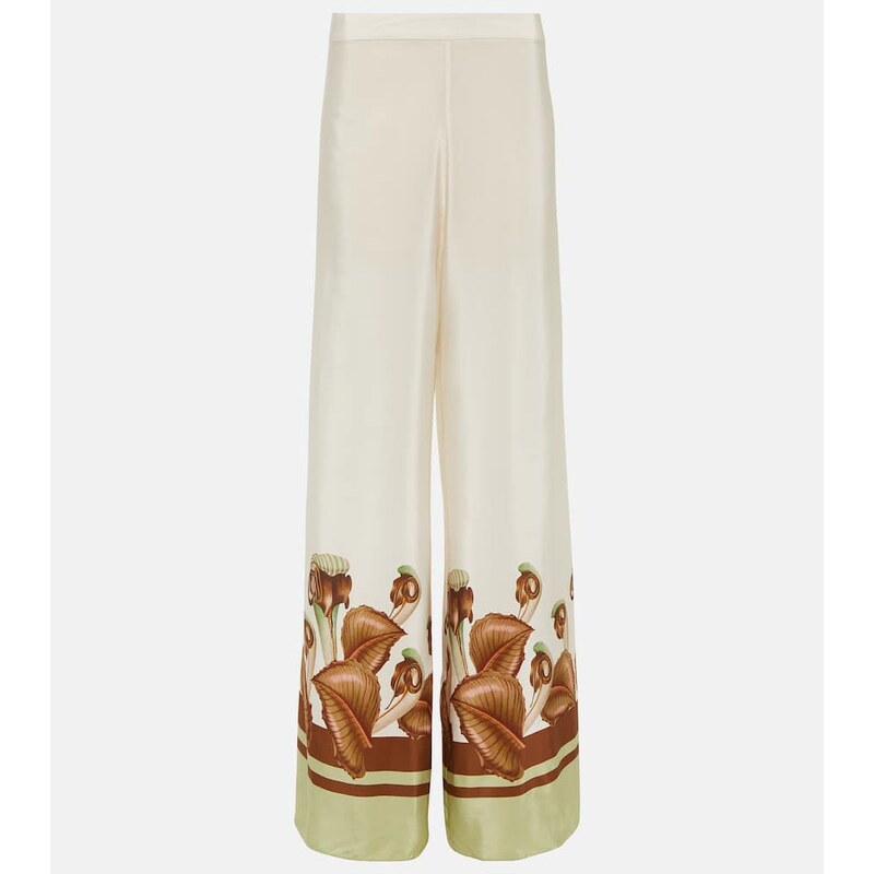 Adriana Degreas Arisaema high-rise silk wide-leg pants
