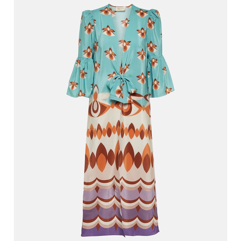Adriana Degreas Vintage printed silk maxi dress
