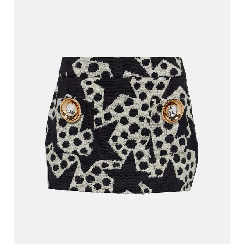 Area Embellished jacquard miniskirt