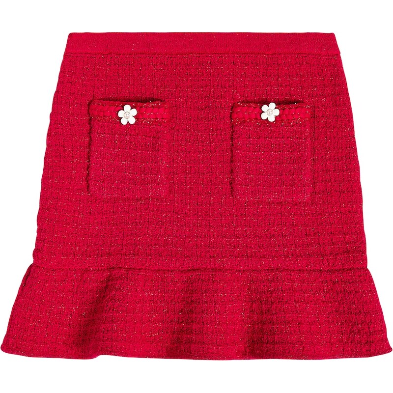 Self-Portrait Kids Embellished peplum tweed skirt