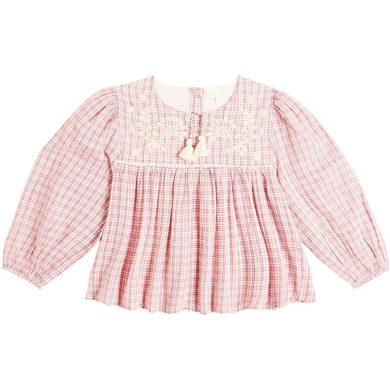 Louise Misha Vally checked cotton blouse