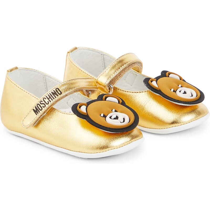Moschino Kids Baby metallic ballet flats
