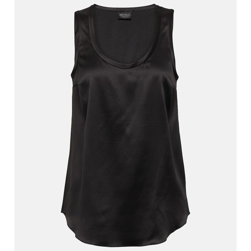 Brunello Cucinelli Silk-blend tank top
