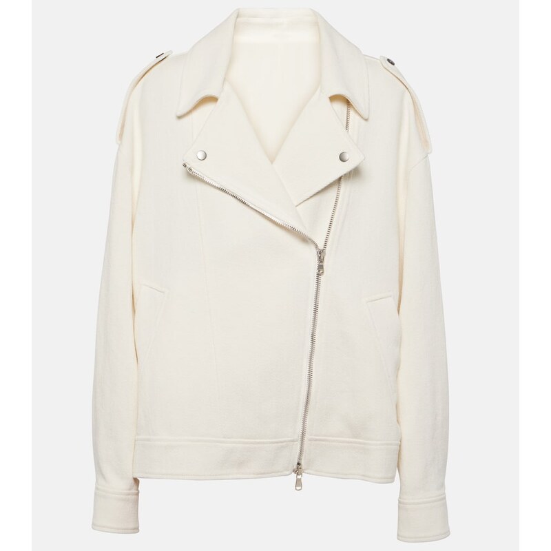 Brunello Cucinelli Cotton and linen biker jacket