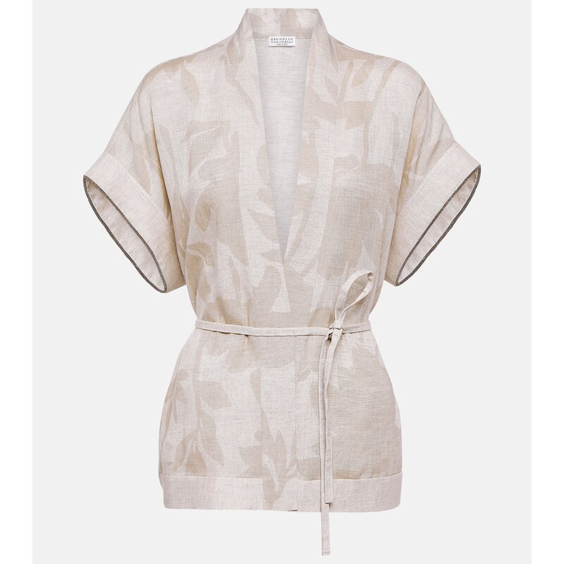Dámský Brunello Cucinelli Linen top v barvě Naturale
