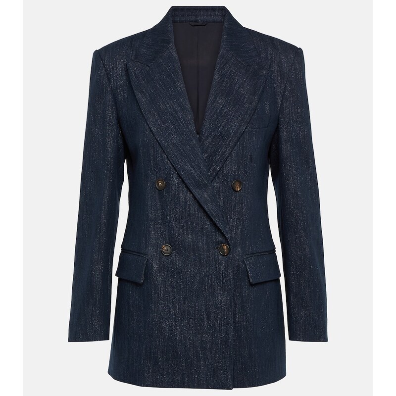 Brunello Cucinelli Metallic cotton-blend blazer