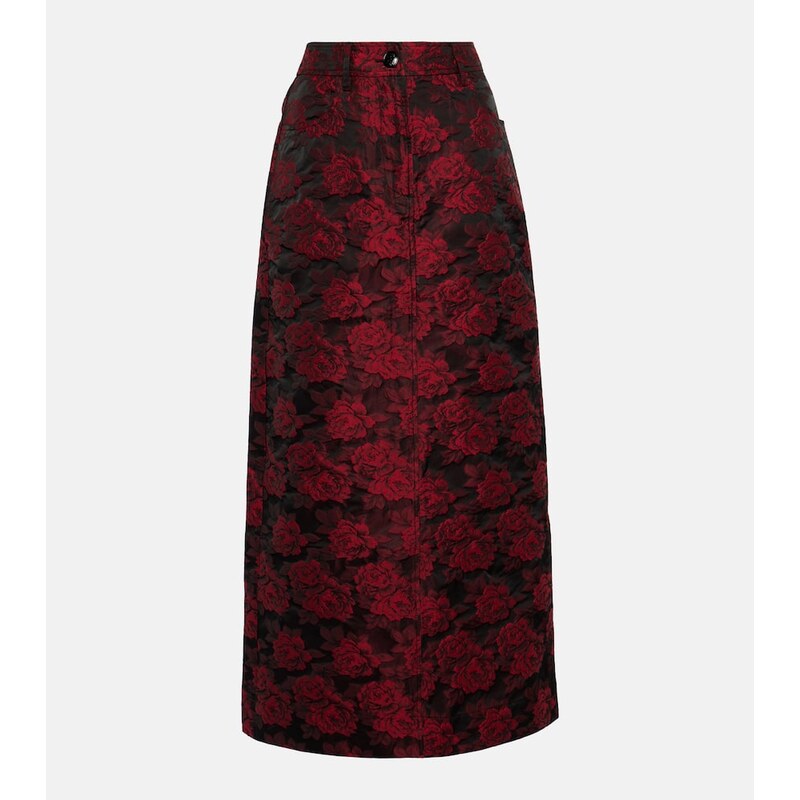 Ganni Floral jacquard maxi skirt