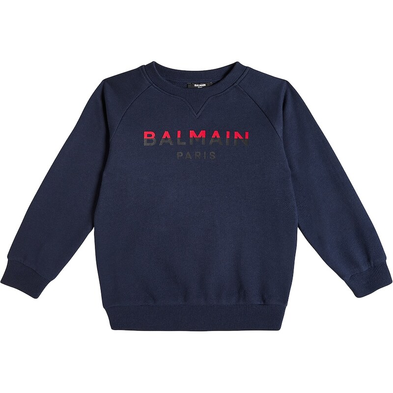 Balmain Kids Logo cotton jersey sweatshirt