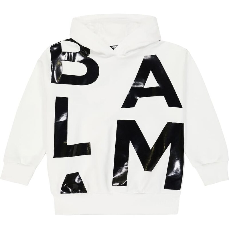 Balmain Kids Logo cotton jersey hoodie