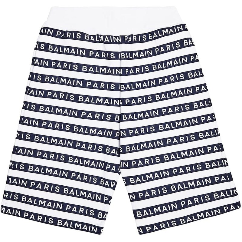 Balmain Kids Logo printed cotton shorts