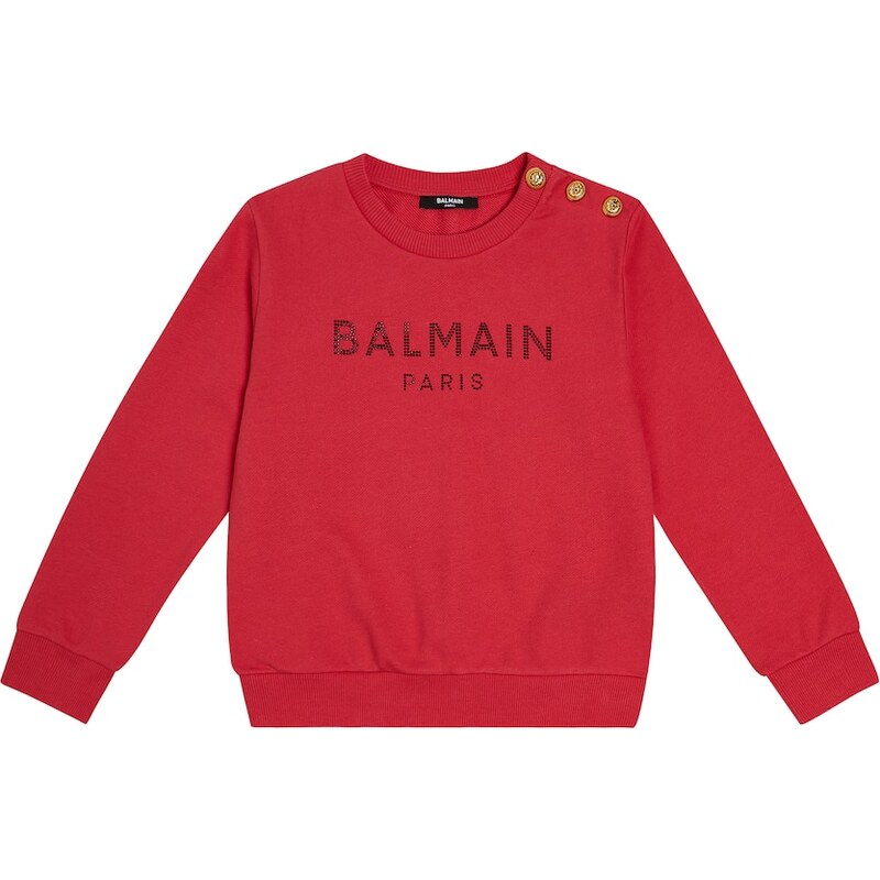 Balmain Kids Logo cotton jersey sweatshirt