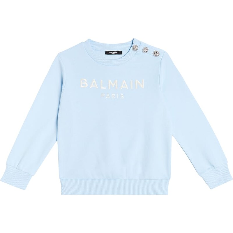 Balmain Kids Logo cotton jersey sweatshirt