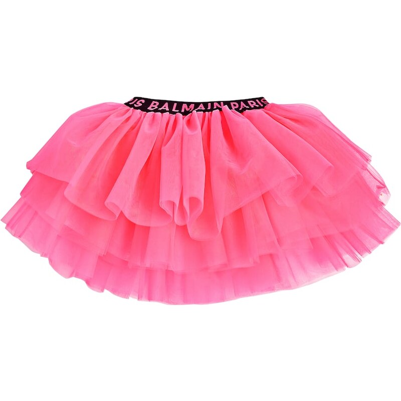 Balmain Kids Logo tulle skirt