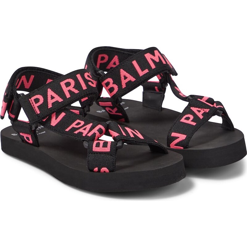 Balmain Kids Logo rubber sandals