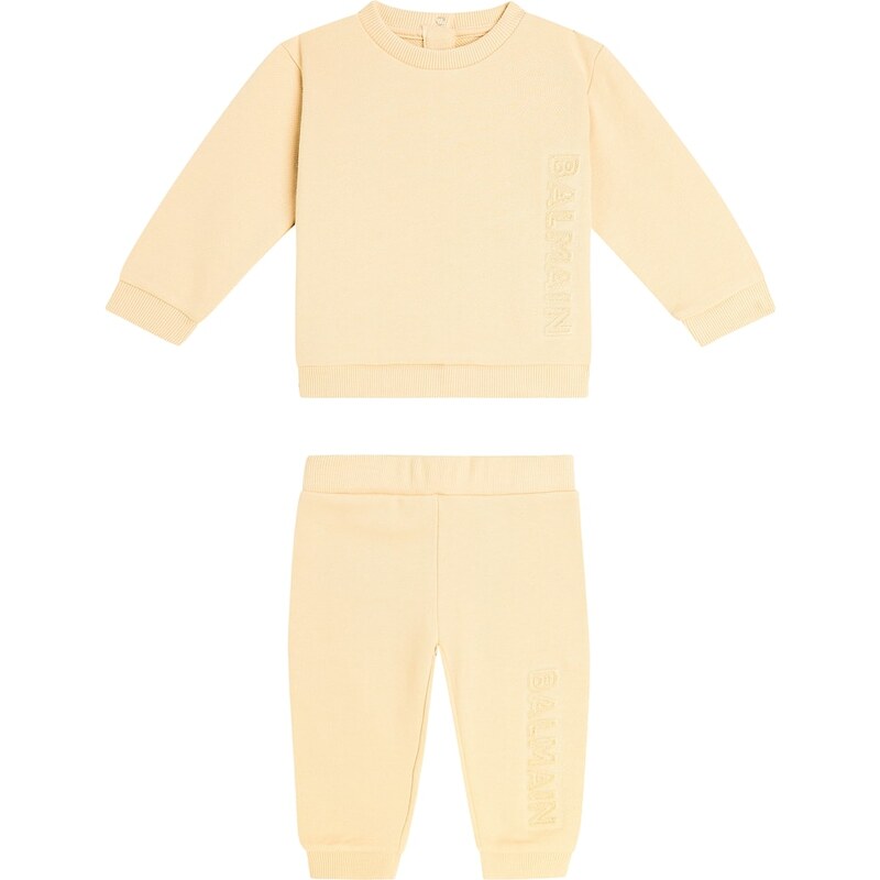 Balmain Kids Baby cotton sweatshirt and sweatpants set