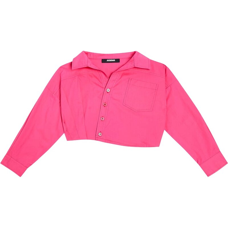 Jacquemus Enfant La Chemise Mejean linen and cotton top