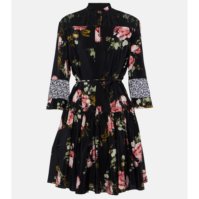 Erdem Floral silk crÃªpe de chine minidress