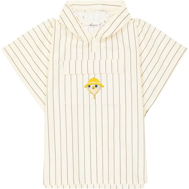 Mini Rodini Owl pinstriped rain poncho