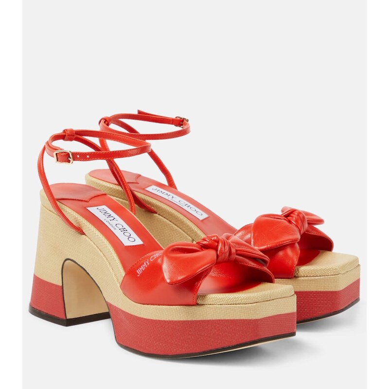 Jimmy Choo Ricia 95 leather platform sandals