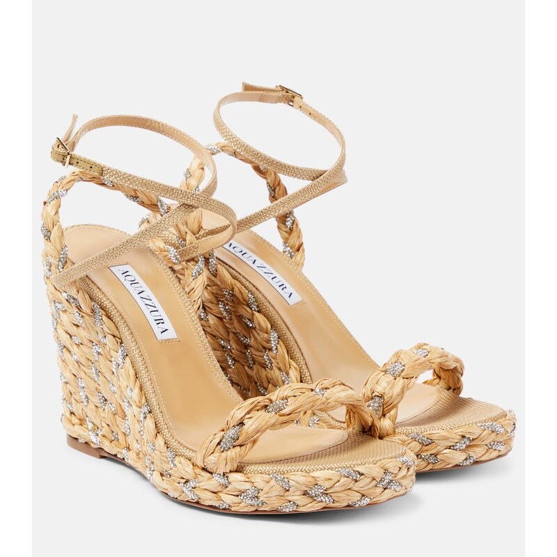Aquazzura Costiera 120 embellished espadrille wedges