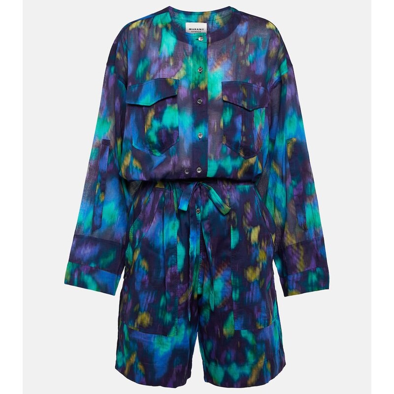 Marant Etoile Niely printed cotton playsuit