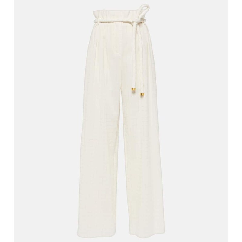Loro Piana Tristin checked cotton-blend wide-leg pants