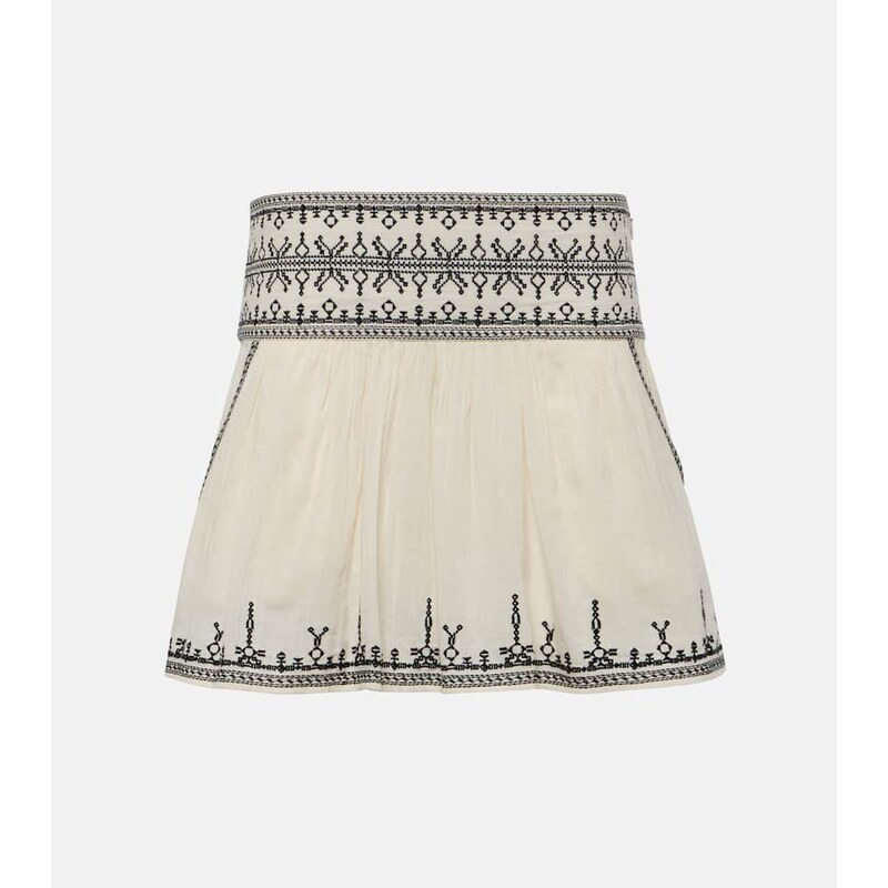Marant Etoile Picadilia smocked cotton miniskirt