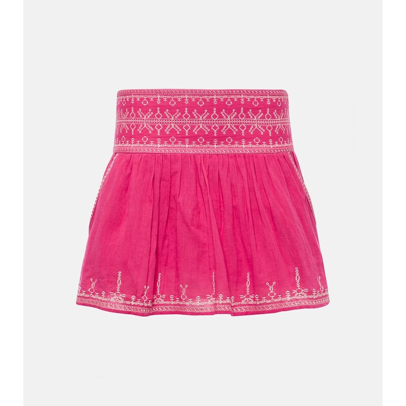 Marant Etoile Picadilia smocked cotton miniskirt