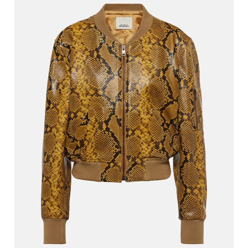 Isabel Marant Cerem snake-effect leather bomber jacket