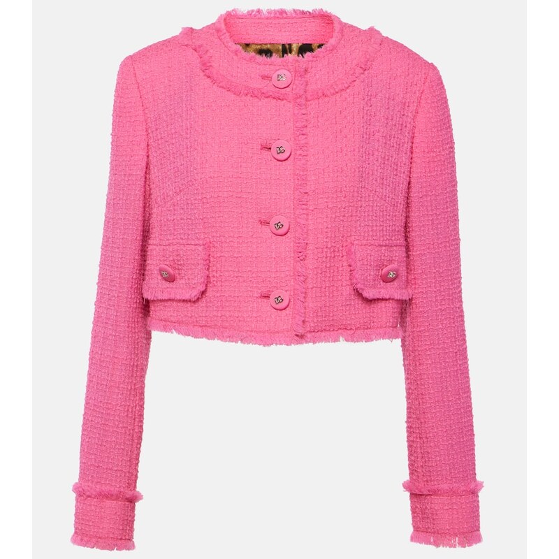 Dolce&Gabbana Cropped wool-blend tweed jacket