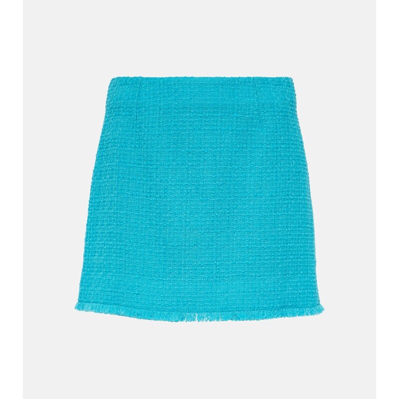 Dolce&Gabbana Fringed wool-blend tweed miniskirt