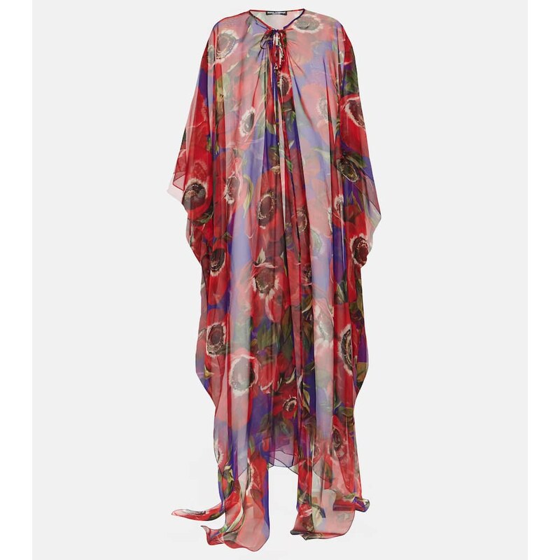 Dolce&Gabbana Anemone silk chiffon kaftan