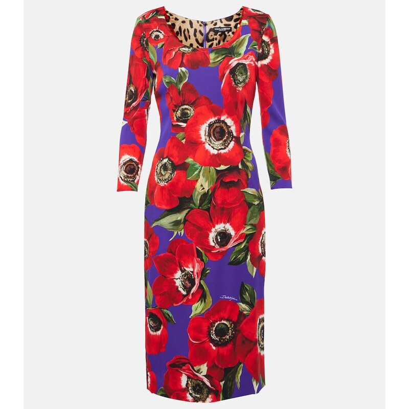 Dolce&Gabbana Floral silk-blend midi dress