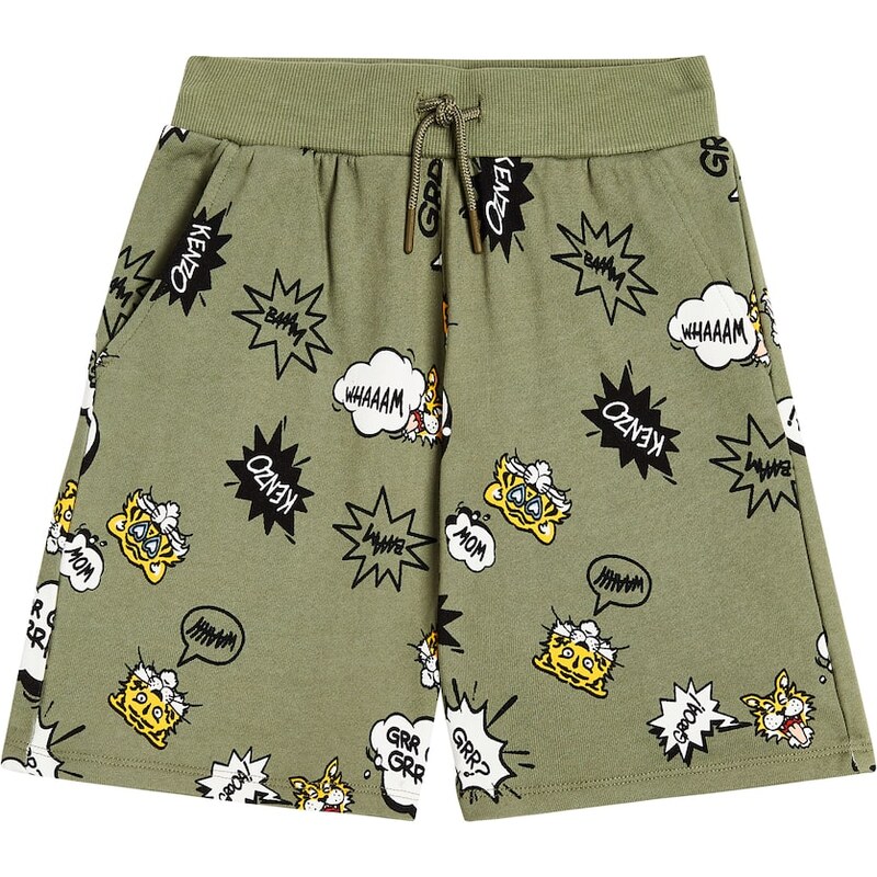 Kenzo Kids Printed cotton-blend jersey shorts