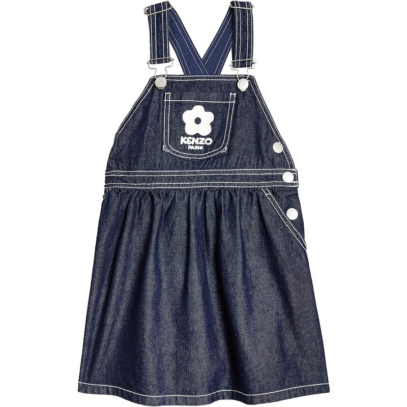 Kenzo Kids Logo embroidered denim dress
