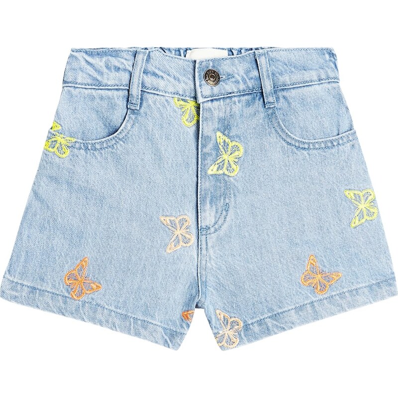 The New Society Burbank embroidered denim shorts